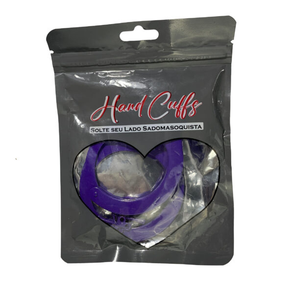 Algema de metal com corrente e chave de destravamento - roxo