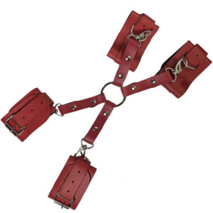 Kit separador em X gold com braceletes e tornozeleira ajustável